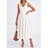 imagePRETTYGARDEN Womens Summer Casual Dresses 2026 Spring Sleeveless V Neck Knit Midi Business Work A Line Cocktail DressWhite