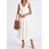 imagePRETTYGARDEN Womens Summer Casual Dresses 2026 Spring Sleeveless V Neck Knit Midi Business Work A Line Cocktail DressWhite