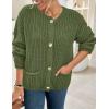 imagePRETTYGARDEN Cardigan Sweaters for Women 2026 Trendy Oversized Knit Chunky Button Cardigans Fall Winter Outfits with PocketsArmy Green