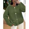 imagePRETTYGARDEN Cardigan Sweaters for Women 2026 Trendy Oversized Knit Chunky Button Cardigans Fall Winter Outfits with PocketsArmy Green