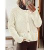 imagePRETTYGARDEN Cardigan Sweaters for Women 2026 Trendy Oversized Knit Chunky Button Cardigans Fall Winter Outfits with PocketsBeige