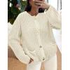 imagePRETTYGARDEN Cardigan Sweaters for Women 2026 Trendy Oversized Knit Chunky Button Cardigans Fall Winter Outfits with PocketsBeige