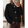 imagePRETTYGARDEN Cardigan Sweaters for Women 2026 Trendy Oversized Knit Chunky Button Cardigans Fall Winter Outfits with PocketsBlack