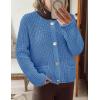 imagePRETTYGARDEN Cardigan Sweaters for Women 2026 Trendy Oversized Knit Chunky Button Cardigans Fall Winter Outfits with PocketsBlue
