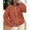 imagePRETTYGARDEN Cardigan Sweaters for Women 2026 Trendy Oversized Knit Chunky Button Cardigans Fall Winter Outfits with PocketsBrick Red