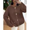 imagePRETTYGARDEN Cardigan Sweaters for Women 2026 Trendy Oversized Knit Chunky Button Cardigans Fall Winter Outfits with PocketsCoffee