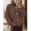 imagePRETTYGARDEN Cardigan Sweaters for Women 2026 Trendy Oversized Knit Chunky Button Cardigans Fall Winter Outfits with PocketsCoffee