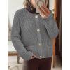 imagePRETTYGARDEN Cardigan Sweaters for Women 2026 Trendy Oversized Knit Chunky Button Cardigans Fall Winter Outfits with PocketsGrey