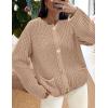 imagePRETTYGARDEN Cardigan Sweaters for Women 2026 Trendy Oversized Knit Chunky Button Cardigans Fall Winter Outfits with PocketsKhaki