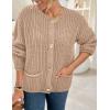 imagePRETTYGARDEN Cardigan Sweaters for Women 2026 Trendy Oversized Knit Chunky Button Cardigans Fall Winter Outfits with PocketsKhaki
