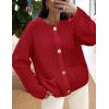 imagePRETTYGARDEN Cardigan Sweaters for Women 2026 Trendy Oversized Knit Chunky Button Cardigans Fall Winter Outfits with PocketsRed
