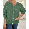 imagePRETTYGARDEN Cardigan Sweaters for Women 2026 Trendy Oversized Knit Chunky Button Cardigans Fall Winter Outfits with PocketsSage Green