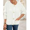 imagePRETTYGARDEN Cardigan Sweaters for Women 2026 Trendy Oversized Knit Chunky Button Cardigans Fall Winter Outfits with PocketsWhite
