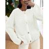 imagePRETTYGARDEN Cardigan Sweaters for Women 2026 Trendy Oversized Knit Chunky Button Cardigans Fall Winter Outfits with PocketsWhite