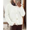 imagePRETTYGARDEN Cardigan Sweaters for Women 2026 Trendy Oversized Knit Chunky Button Cardigans Fall Winter Outfits with PocketsWhite