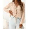 imagePRETTYGARDEN Crochet Cardigan Sweaters for Women Trendy Spring Summer Long Sleeve Tie Front Tops Boho Beach Vacation ClothesBeige