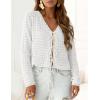 imagePRETTYGARDEN Crochet Cardigan Sweaters for Women Trendy Spring Summer Long Sleeve Tie Front Tops Boho Beach Vacation ClothesWhite