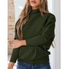 imagePRETTYGARDEN Fall Sweaters for Women 2026 Winter Clothing Batwing Sleeve Casual Loose Knit Turtleneck Sweater Holiday OutfitsArmy Green