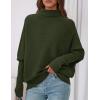 imagePRETTYGARDEN Fall Sweaters for Women 2026 Winter Clothing Batwing Sleeve Casual Loose Knit Turtleneck Sweater Holiday OutfitsArmy Green