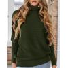 imagePRETTYGARDEN Fall Sweaters for Women 2026 Winter Clothing Batwing Sleeve Casual Loose Knit Turtleneck Sweater Holiday OutfitsArmy Green