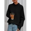imagePRETTYGARDEN Fall Sweaters for Women 2026 Winter Clothing Batwing Sleeve Casual Loose Knit Turtleneck Sweater Holiday OutfitsBlack