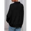 imagePRETTYGARDEN Fall Sweaters for Women 2026 Winter Clothing Batwing Sleeve Casual Loose Knit Turtleneck Sweater Holiday OutfitsBlack