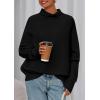 imagePRETTYGARDEN Fall Sweaters for Women 2026 Winter Clothing Batwing Sleeve Casual Loose Knit Turtleneck Sweater Holiday OutfitsBlack