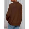 imagePRETTYGARDEN Fall Sweaters for Women 2026 Winter Clothing Batwing Sleeve Casual Loose Knit Turtleneck Sweater Holiday OutfitsBrown