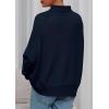 imagePRETTYGARDEN Fall Sweaters for Women 2026 Winter Clothing Batwing Sleeve Casual Loose Knit Turtleneck Sweater Holiday OutfitsNavy
