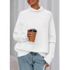imagePRETTYGARDEN Fall Sweaters for Women 2026 Winter Clothing Batwing Sleeve Casual Loose Knit Turtleneck Sweater Holiday OutfitsWhite