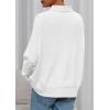 imagePRETTYGARDEN Fall Sweaters for Women 2026 Winter Clothing Batwing Sleeve Casual Loose Knit Turtleneck Sweater Holiday OutfitsWhite