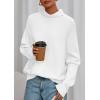 imagePRETTYGARDEN Fall Sweaters for Women 2026 Winter Clothing Batwing Sleeve Casual Loose Knit Turtleneck Sweater Holiday OutfitsWhite