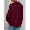 imagePRETTYGARDEN Fall Sweaters for Women 2026 Winter Clothing Batwing Sleeve Casual Loose Knit Turtleneck Sweater Holiday OutfitsWine Red