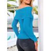 imagePRETTYGARDEN Off The Shoulder Sweater for Women 2026 Fall Fashion Cute Long Sleeve Tops Winter Ribbed Pullover Knit OutfitsMineral Blue