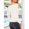 imagePRETTYGARDEN Off The Shoulder Sweater for Women 2026 Fall Fashion Cute Long Sleeve Tops Winter Ribbed Pullover Knit OutfitsSnow White