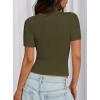 imagePRETTYGARDEN Women 2026 Summer Crew Neck Short Sleeve Tops Ribbed Knit Slim Fit Fashion Basic Tee Shirts Casual Going Out TopArmy Green