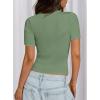 imagePRETTYGARDEN Women 2026 Summer Crew Neck Short Sleeve Tops Ribbed Knit Slim Fit Fashion Basic Tee Shirts Casual Going Out TopGreen