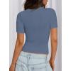 imagePRETTYGARDEN Women 2026 Summer Crew Neck Short Sleeve Tops Ribbed Knit Slim Fit Fashion Basic Tee Shirts Casual Going Out TopGrey Blue