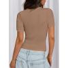 imagePRETTYGARDEN Women 2026 Summer Crew Neck Short Sleeve Tops Ribbed Knit Slim Fit Fashion Basic Tee Shirts Casual Going Out TopLight Khaki