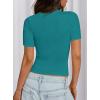 imagePRETTYGARDEN Women 2026 Summer Crew Neck Short Sleeve Tops Ribbed Knit Slim Fit Fashion Basic Tee Shirts Casual Going Out TopMalachite Green