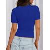 imagePRETTYGARDEN Women 2026 Summer Crew Neck Short Sleeve Tops Ribbed Knit Slim Fit Fashion Basic Tee Shirts Casual Going Out TopRoyal Blue