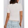 imagePRETTYGARDEN Women 2026 Summer Crew Neck Short Sleeve Tops Ribbed Knit Slim Fit Fashion Basic Tee Shirts Casual Going Out TopWhite