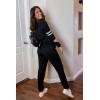 imagePRETTYGARDEN Womens 2 Piece Sets 2026 Long Sleeve Tops High Waisted Sweatpants Lounge Set Fall Fashion Travel OutfitsBlack