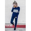 imagePRETTYGARDEN Womens 2 Piece Sets 2026 Long Sleeve Tops High Waisted Sweatpants Lounge Set Fall Fashion Travel OutfitsBright Blue