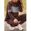 imagePRETTYGARDEN Womens 2 Piece Sets 2026 Long Sleeve Tops High Waisted Sweatpants Lounge Set Fall Fashion Travel OutfitsBrown