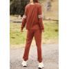 imagePRETTYGARDEN Womens 2 Piece Sets 2026 Long Sleeve Tops High Waisted Sweatpants Lounge Set Fall Fashion Travel OutfitsCaramel