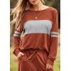 imagePRETTYGARDEN Womens 2 Piece Sets 2026 Long Sleeve Tops High Waisted Sweatpants Lounge Set Fall Fashion Travel OutfitsCaramel