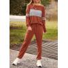 imagePRETTYGARDEN Womens 2 Piece Sets 2026 Long Sleeve Tops High Waisted Sweatpants Lounge Set Fall Fashion Travel OutfitsCaramel