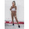 imagePRETTYGARDEN Womens 2 Piece Sets 2026 Long Sleeve Tops High Waisted Sweatpants Lounge Set Fall Fashion Travel OutfitsDark Khaki