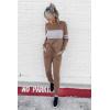 imagePRETTYGARDEN Womens 2 Piece Sets 2026 Long Sleeve Tops High Waisted Sweatpants Lounge Set Fall Fashion Travel OutfitsDark Khaki